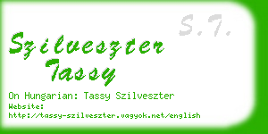 szilveszter tassy business card